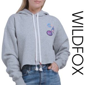Wildfox Merit Badges Harley Cropped Sweatshirt Hoodie